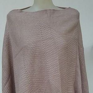 WOMEN KENDALL & JAMES BEIGE / BROWN KNIT PONCHO OS